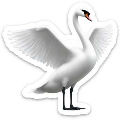 swan facing left side sticker