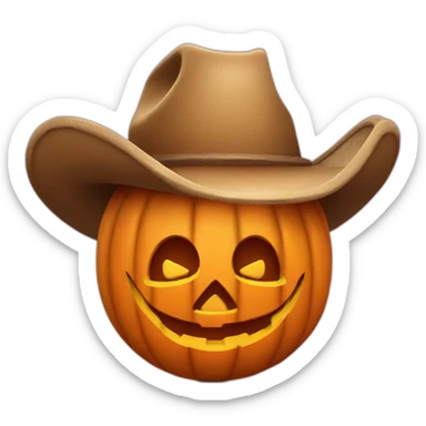 jackolantern with a cowboy hat sticker