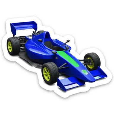 Formula SAE royal blue car wjth water green details sticker