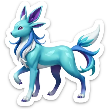 Suicune-Aurorus-Glaceon-Meganium-fusion (full body) sticker