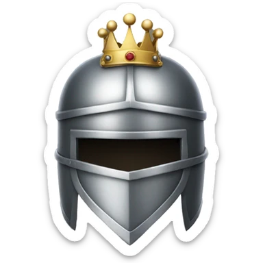 knight helmet with crown sticker