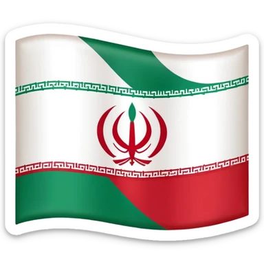 square iranian flag green white and red  sticker