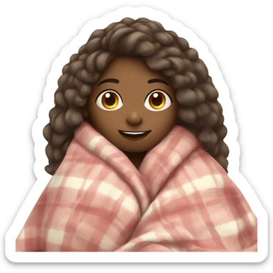 cozy Girl with blanket  sticker