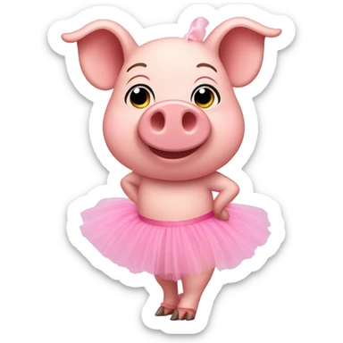 Pig wearing tutu sticker