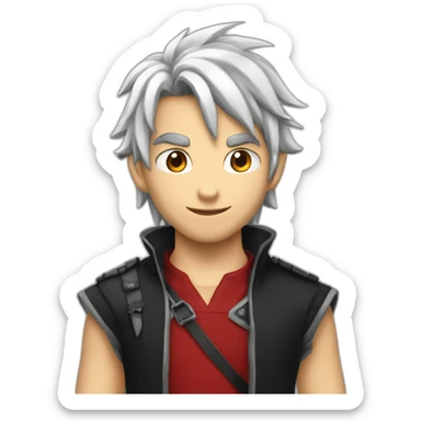 Nastu Dragnell from fairy tails whith short red air and black shirt sticker