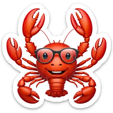 Carefree lobster with glasses sticker