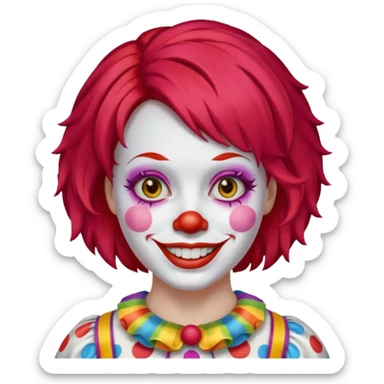 Clown woman sticker