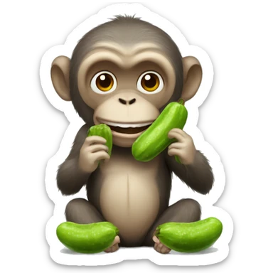 Monkeys eating pickles sticker