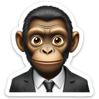 an ape with a face of elon musk sticker