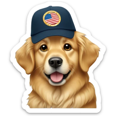 Golden retriever trump hat sticker