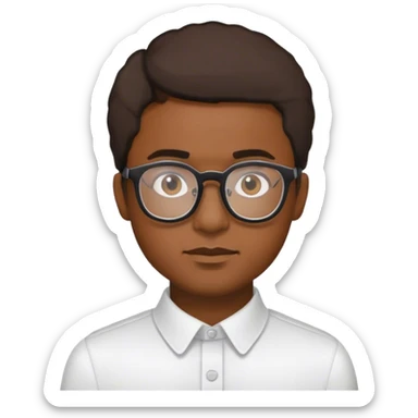 black man with short locks and glasses  sticker