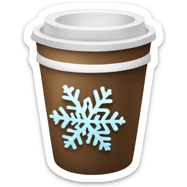 Coffee cup with snowflakes sticker