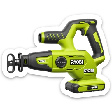 RYOBI ONE+ 18V Cordless Reciprocating saw battery emoji style sticker