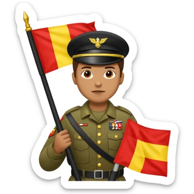 souldier caryying white,black,red,yellow flag sticker