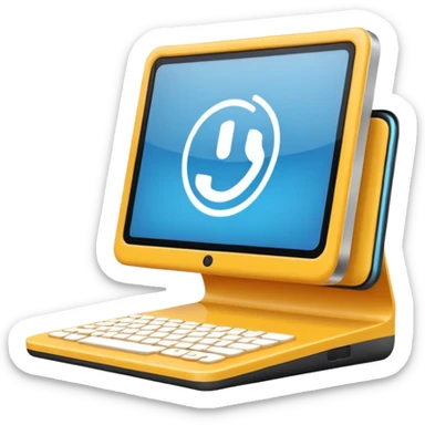 crear un emoji, que sea para proyeectos tanto empresarial como redes sociales, quiero un ordenador y una camara en la misma imagen sticker