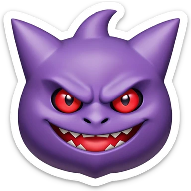 Gengar, the purple ghost Pokemon with red eyes and a mischievous grin sticker