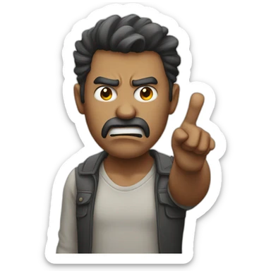 Angry man pointing towards you sticker