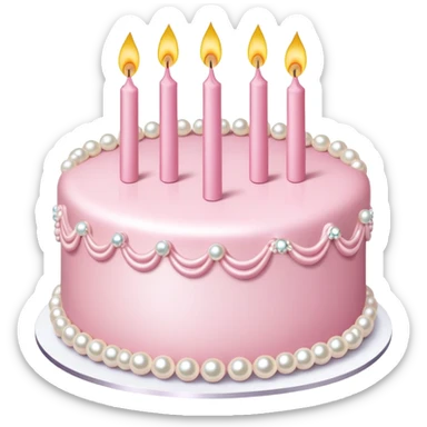 pearl light pink birthday cake with pearl decorations sticker