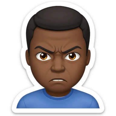 draw an angry violent black man sticker