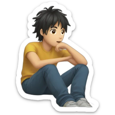 Watching Anime sticker