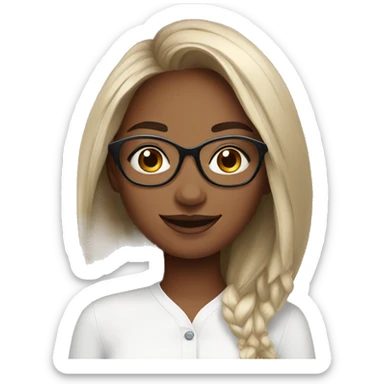 skin care girl with glasses sticker