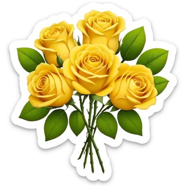 create an yellow rose bouquet sticker