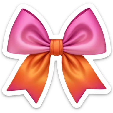 Pink and orange bow the colour is ombré not blocked  sticker