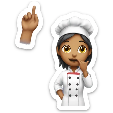 Girl chef blowing a kiss with her hand sticker