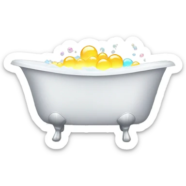 bath tub filled with bubbles sticker