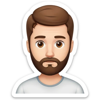 Confused White guy with short brown hair and beard sticker