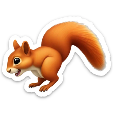 jumping female squirrel orange burnt with big tail
 sticker