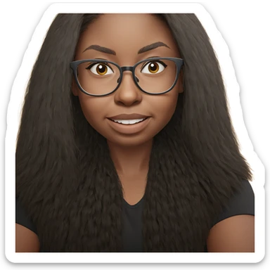 smiling girl with glasses sticker