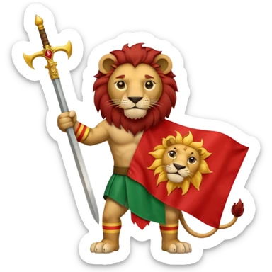 پرچم شیر و خورشید رو بساز پرچم سبز و سفید و قرمز سبز بالا سفید وسط و قرمز پایین و در وسط پرچم یعنی تو بخش سفید یک  شیر باشه که در دستش شمشیر است و پست شیر تویه همون بخش یک خورشید است  sticker