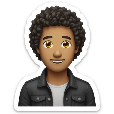 Man with curly hair and dimples sticker