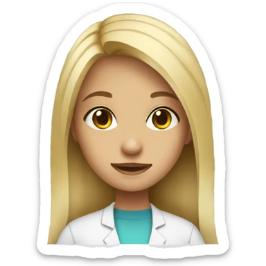 girl with long blonde hair working in pharmacy sticker
