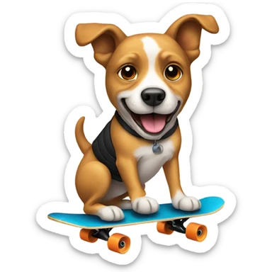 Dog riding a skateboard sticker