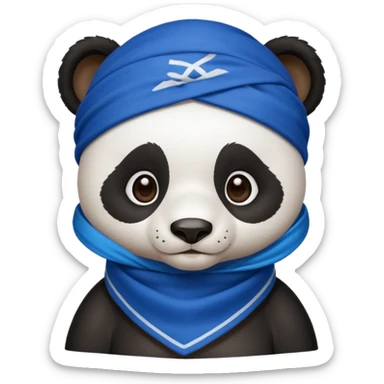 Panda wearing like a Mexican cholo with color blue  sticker