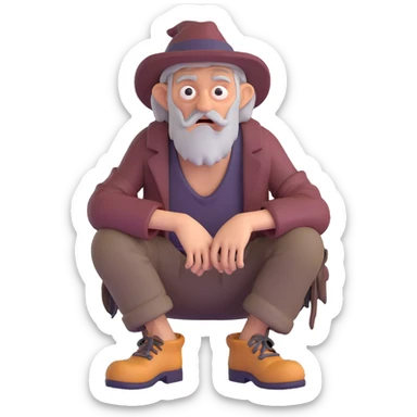 scary hobo sticker