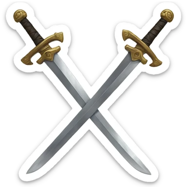 Two swords crossed upwards sticker