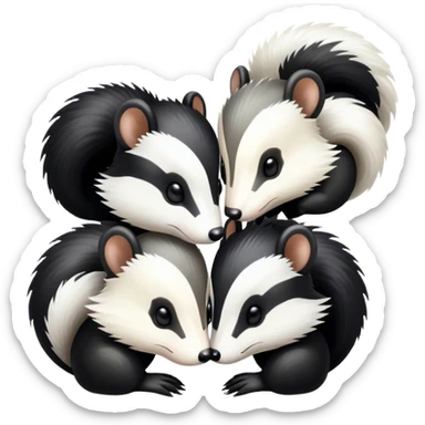 a huddle of skunks  sticker