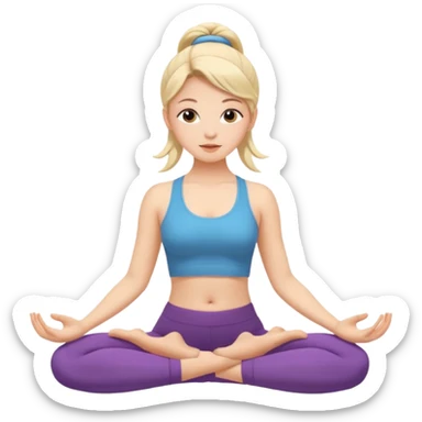 Generate a girl in a yoga pose sticker