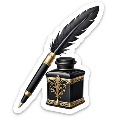 Pen and inkwell sticker