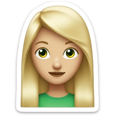 blonde girl, with green eyes, and straight hair with Straight setting sticker