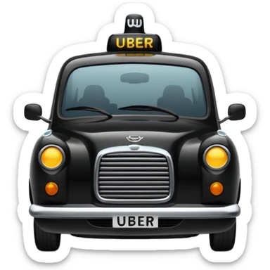 generate an ios genmoji of a black cab that says UBER sticker