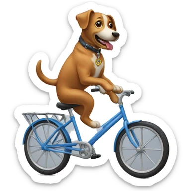 Dog riding a bike sticker