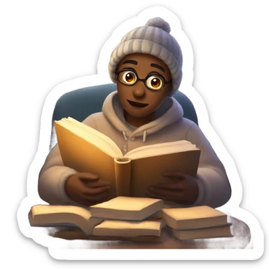Cozy reading a book sticker