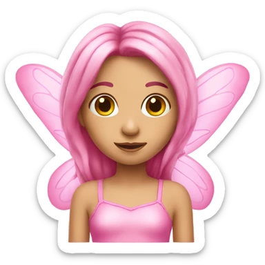 Pink girl fairy sticker