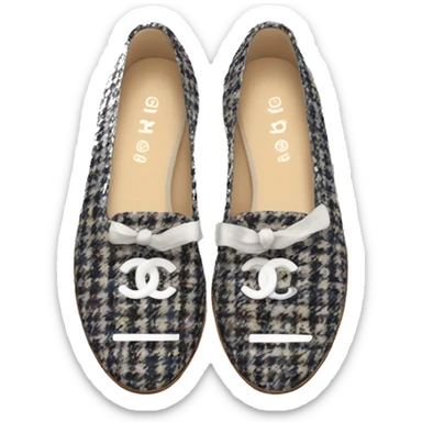 chanel tweed flats  sticker