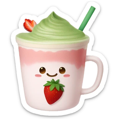 strawberry matcha latte  sticker
