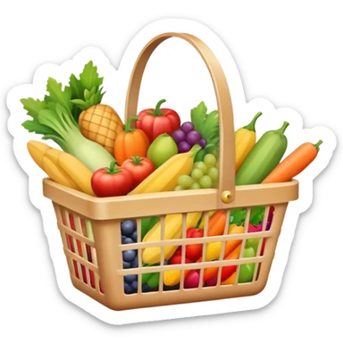 shopping basket full of groceries sticker